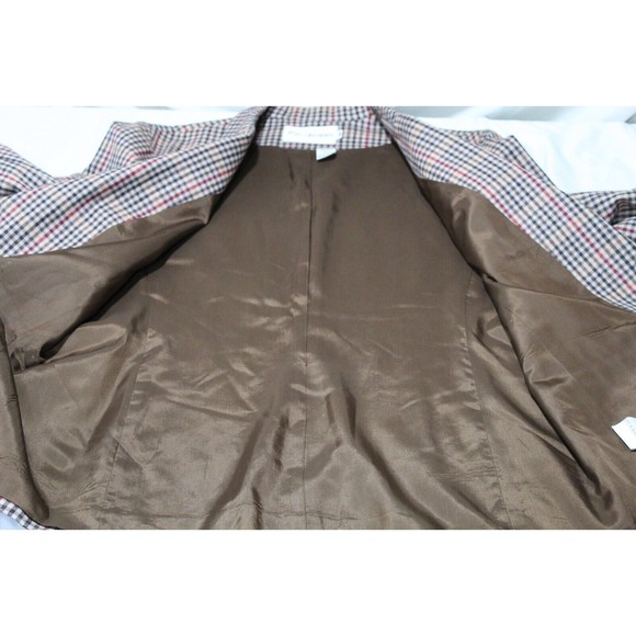 JH Collectibles Vtg Women's 16 Blazer Brown/Red Check Pattern Pockets 100% Wool - Picture 12 of 16